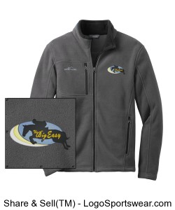 Eddie Bauer® Adult Full-Zip Fleece Jacket - Grey Steel, Front Small Embroidered Logo Design Zoom